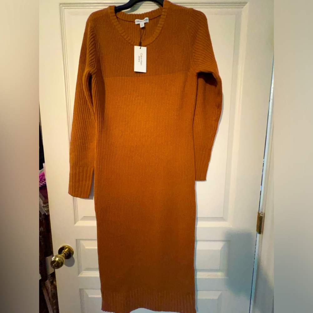 Cakven Klein Rust sweater dress